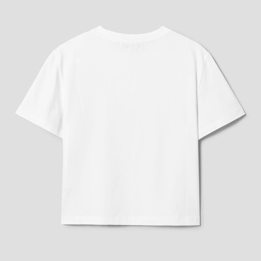 8 seconds Lettering Short Sleeve T-Shirt — White