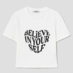 8 seconds Cropped Slim Fit Graphic T-Shirt — White