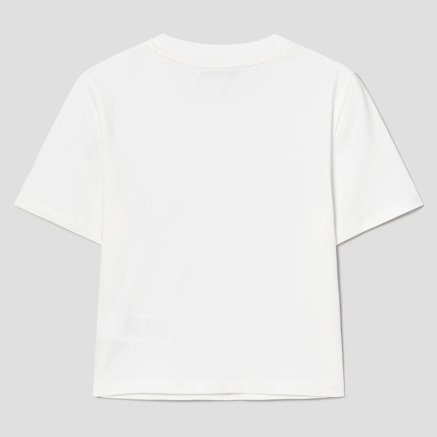 8 seconds Cropped Slim Fit Graphic T-Shirt — White