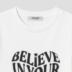 8 seconds Cropped Slim Fit Graphic T-Shirt — White