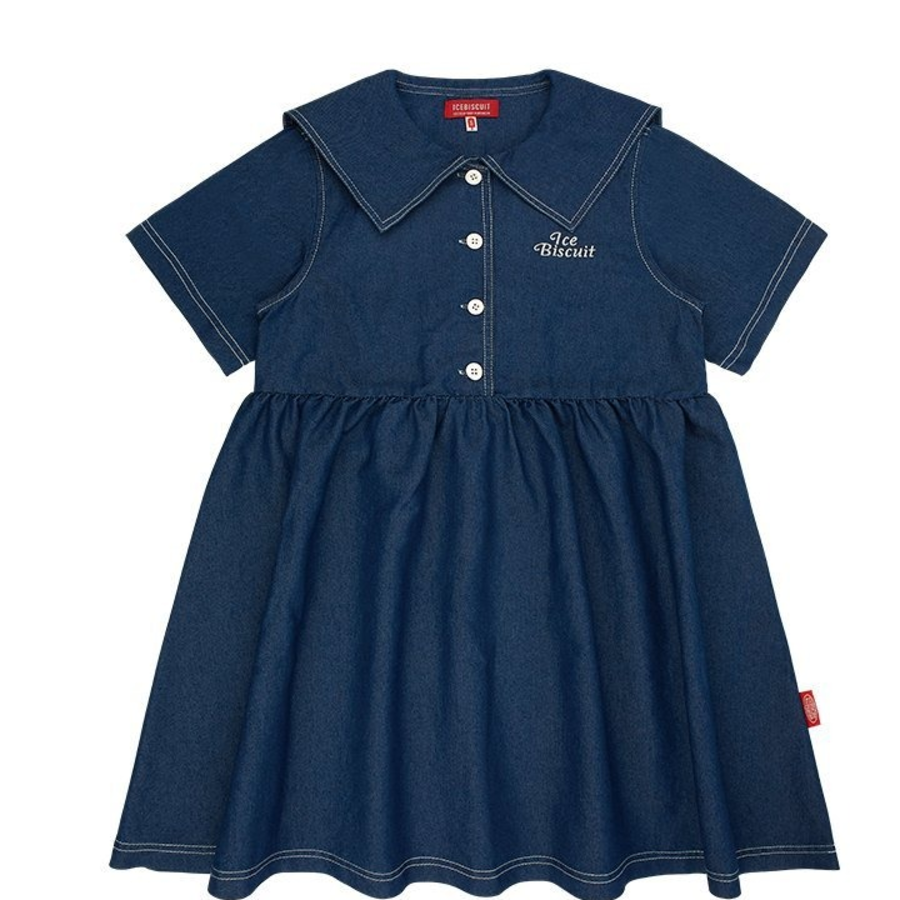 ICEBISCUIT [Junior] IB Sailor Frill Denim Dress – IB41OP645