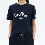 8 seconds Lettering Short Sleeve T-Shirt — Navy