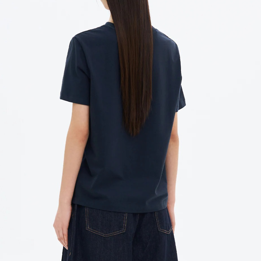 8 seconds Lettering Short Sleeve T-Shirt — Navy