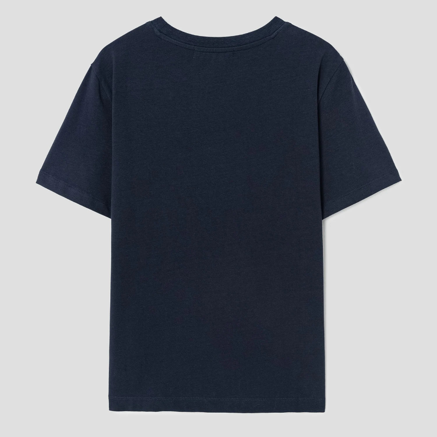 8 seconds Lettering Short Sleeve T-Shirt — Navy