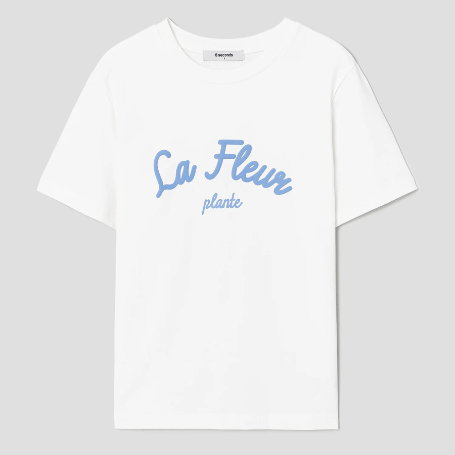 8 seconds Oversized Graphic Short Sleeve T-Shirt — White