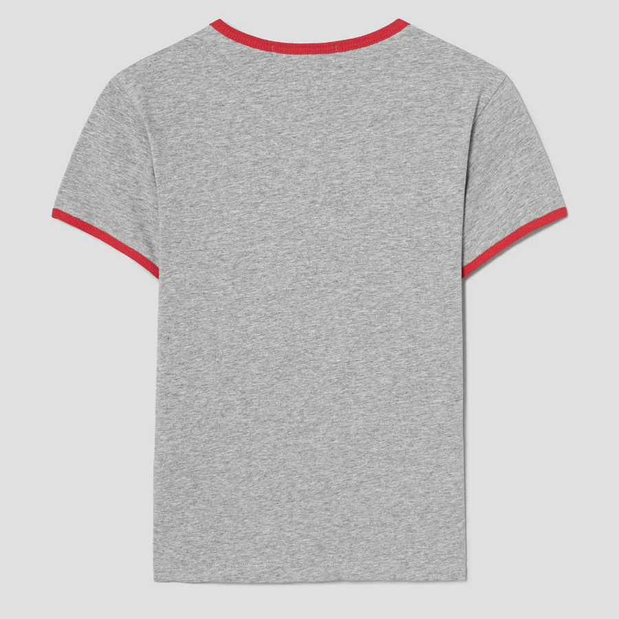 8 seconds Contrast Trim Cotton Ringer T-Shirt — Light Grey