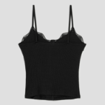 8 seconds Lace Ribbed Tank Top — Black