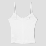 8 seconds Lace Ribbed Tank Top — White