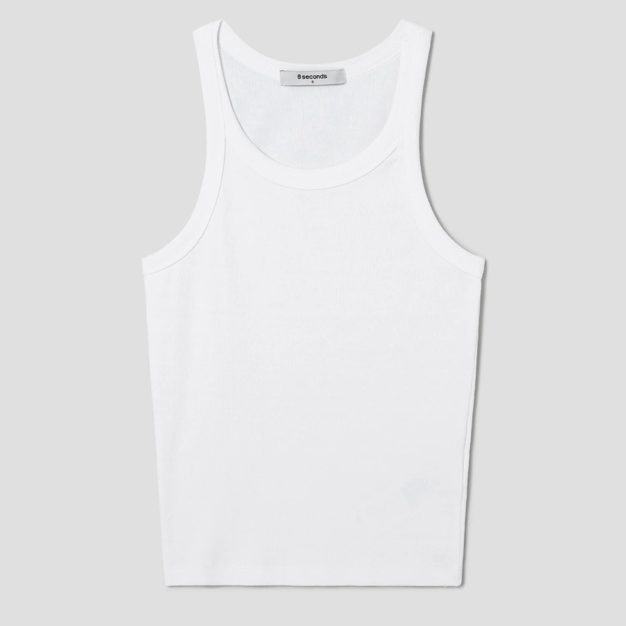 8 seconds Basic Tank Top — White