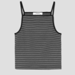 8 seconds Ribbed Setup Stripe Sleeveless — Black