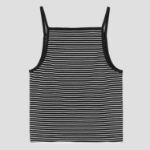 8 seconds Ribbed Setup Stripe Sleeveless — Black