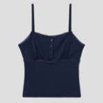 8 seconds  Button-Up Sleeveless Top — Navy