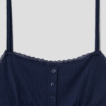 8 seconds  Button-Up Sleeveless Top — Navy