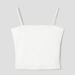 8 seconds Fine Ribbed Tube Top — White
