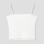 8 seconds Fine Ribbed Tube Top — White