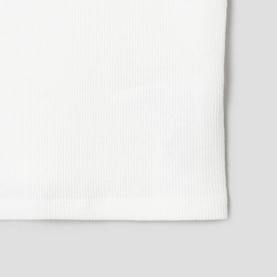 8 seconds Fine Ribbed Tube Top — White