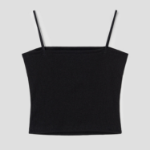 8 seconds Fine Ribbed Tube Top – Black