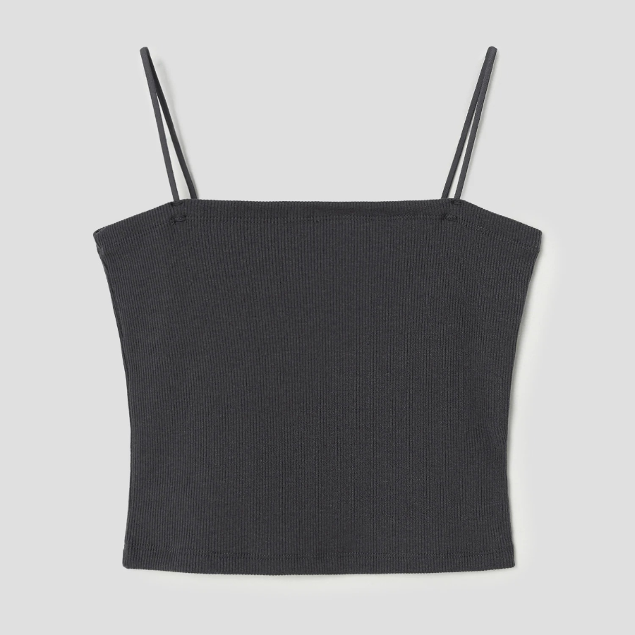 8 seconds Fine Ribbed Tube Top – Ash