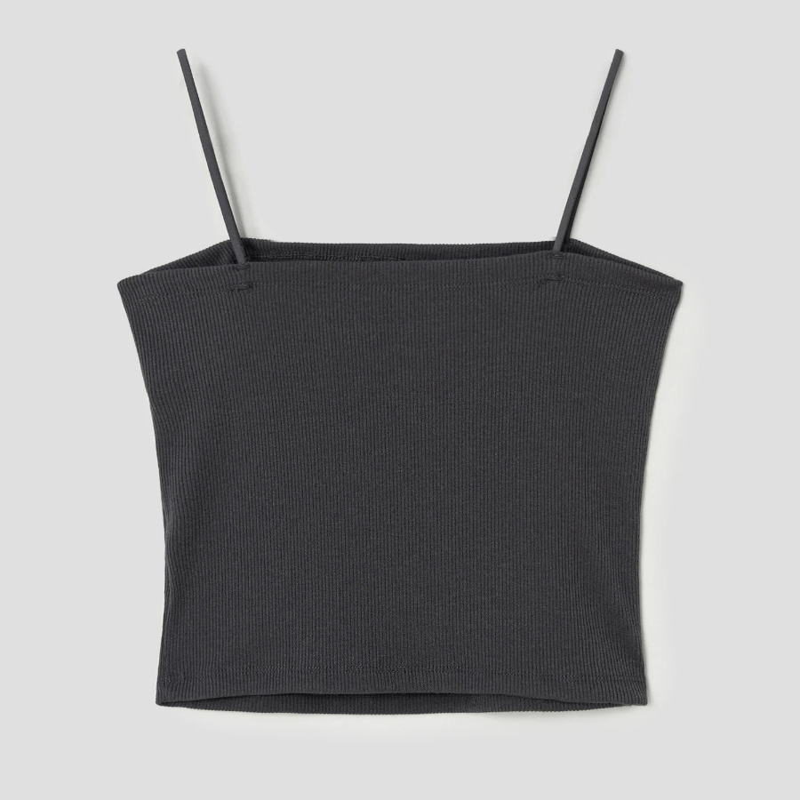 8 seconds Fine Ribbed Tube Top – Ash