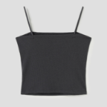 8 seconds Fine Ribbed Tube Top – Ash