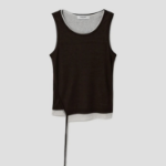 8 seconds Layered Hem Sleeveless Top – Brown