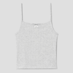 8 seconds Ribbon Pointelle Sleeveless Top – Grey