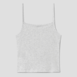 8 seconds Ribbon Pointelle Sleeveless Top – Grey
