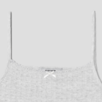 8 seconds Ribbon Pointelle Sleeveless Top – Grey