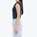 8 seconds Unbalanced Sleeve Top – Navy