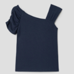 8 seconds Unbalanced Sleeve Top – Navy