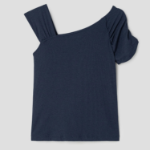 8 seconds Unbalanced Sleeve Top – Navy