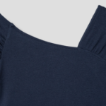 8 seconds Unbalanced Sleeve Top – Navy