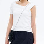 8 seconds Unbalanced Sleeve Top – White