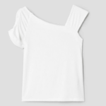 8 seconds Unbalanced Sleeve Top – White