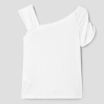 8 seconds Unbalanced Sleeve Top – White