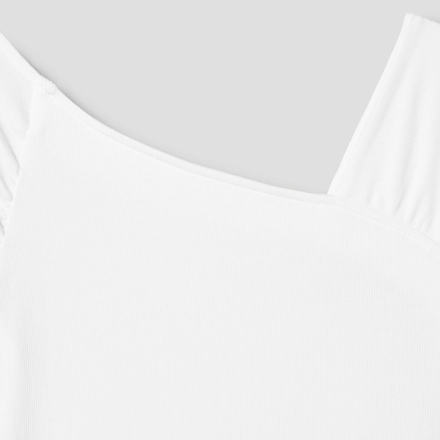 8 seconds Unbalanced Sleeve Top – White