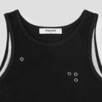 8 seconds Eyelet Point Sleeveless Top – Black