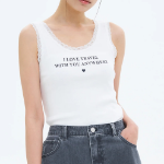 8 seconds Lettering Sleeveless Top – White