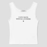 8 seconds Lettering Sleeveless Top – White