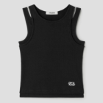 8 seconds Asymmetric Neckline Sleeveless – Black