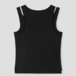 8 seconds Asymmetric Neckline Sleeveless – Black