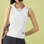 8 seconds Asymmetric Neckline Sleeveless – White