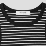 8 seconds Striped Semi-Crop Tank Top – Black