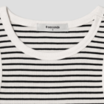8 seconds Striped Semi-Crop Tank Top – Ivory