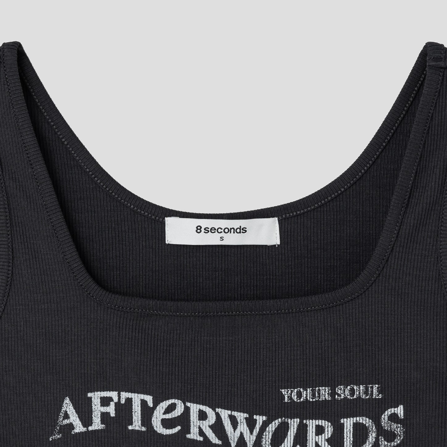 8 seconds Graphic Sleeveless T-shirt – Ash