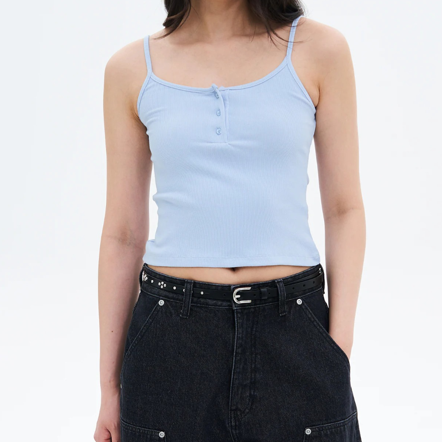 8 seconds Ribbed Cardi Top – Sky Blue