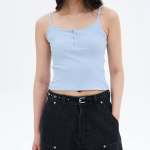 8 seconds Ribbed Cardi Top – Sky Blue