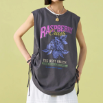 8 seconds Oversized Graphic Sleeveless – Ash