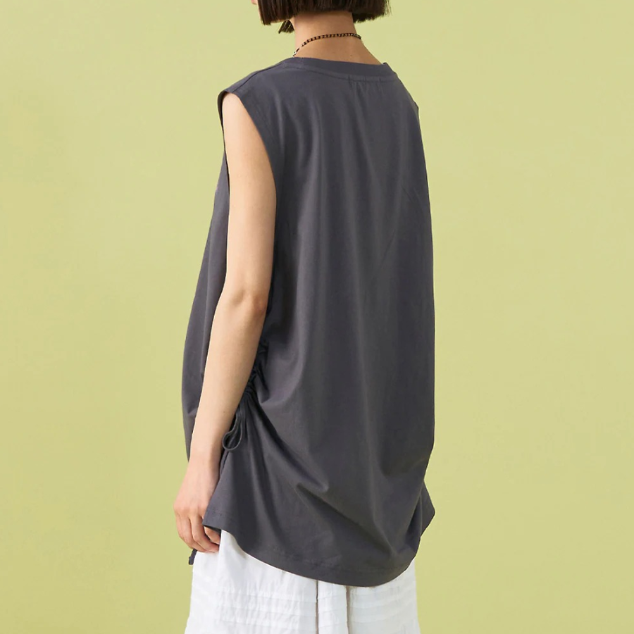 8 seconds Oversized Graphic Sleeveless – Ash