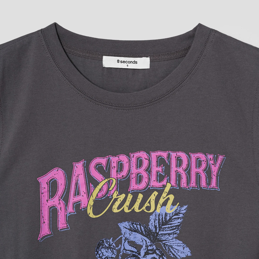 8 seconds Oversized Graphic Sleeveless – Ash